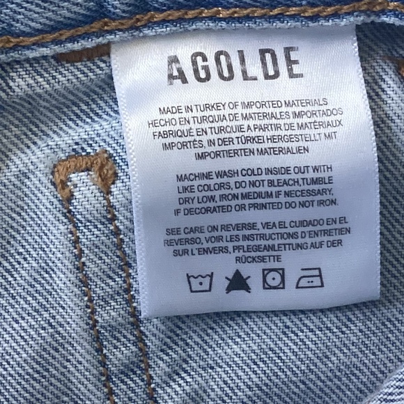 Agolde Women Sz 25 Cooper Cargo Denim Jean High Rise Light Wash Straight Zip 27” - Picture 5 of 9